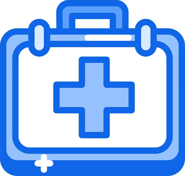 医疗和诊所病媒图标 风格为双色扁平符号 蓝白相间 角度圆形 — 图库矢量图片