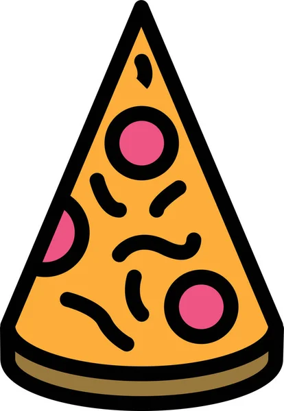 Pizza Icona Web Semplice Illustrazione Vettoriale Isolata Sfondo Bianco — Vettoriale Stock