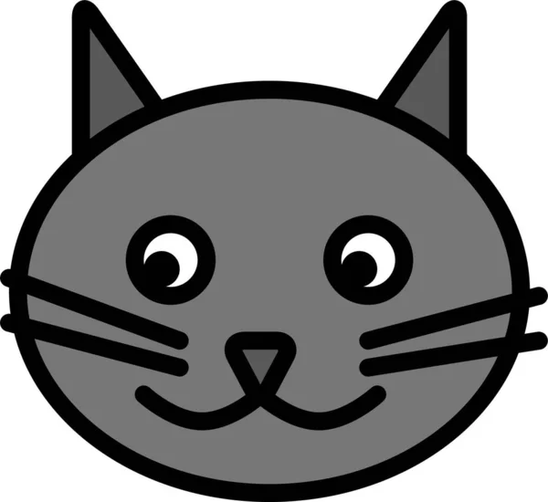 Gato Rosto Emoticon Ilustração Vetorial — Vetor de Stock