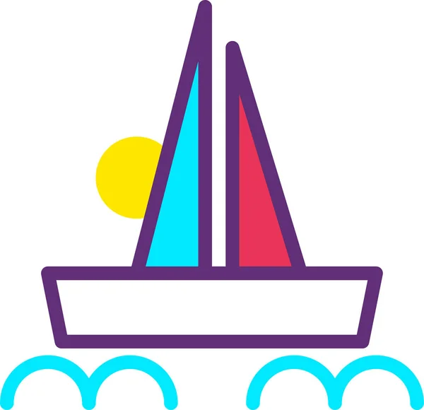 Bateau Icône Web Illustration Simple — Image vectorielle