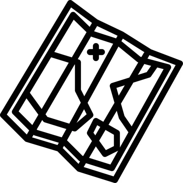 Landkarte Web Symbol Einfache Illustration — Stockvektor