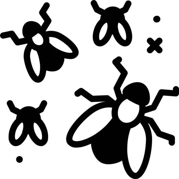 Ilustración Vectorial Blanco Negro Insectos — Vector de stock