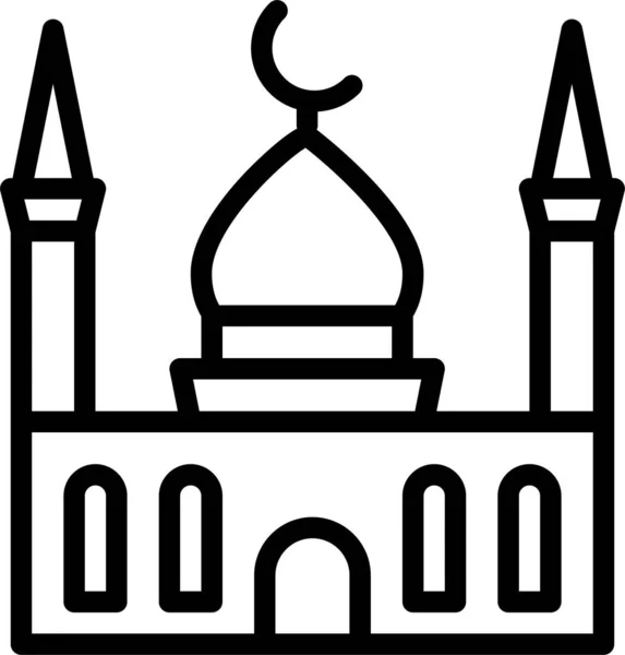 Mosquée Icône Web Illustration Simple — Image vectorielle