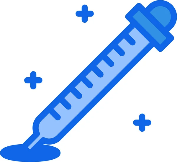 Pictogram Van Medische Injectiespuit Stijl Tweekleurig Plat Symbool Gladde Blauwe — Stockvector