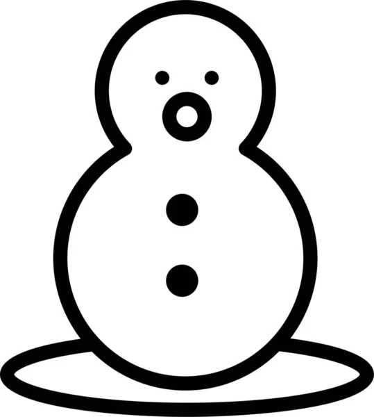 Boneco Neve Ícone Web Ilustração Simples — Vetor de Stock