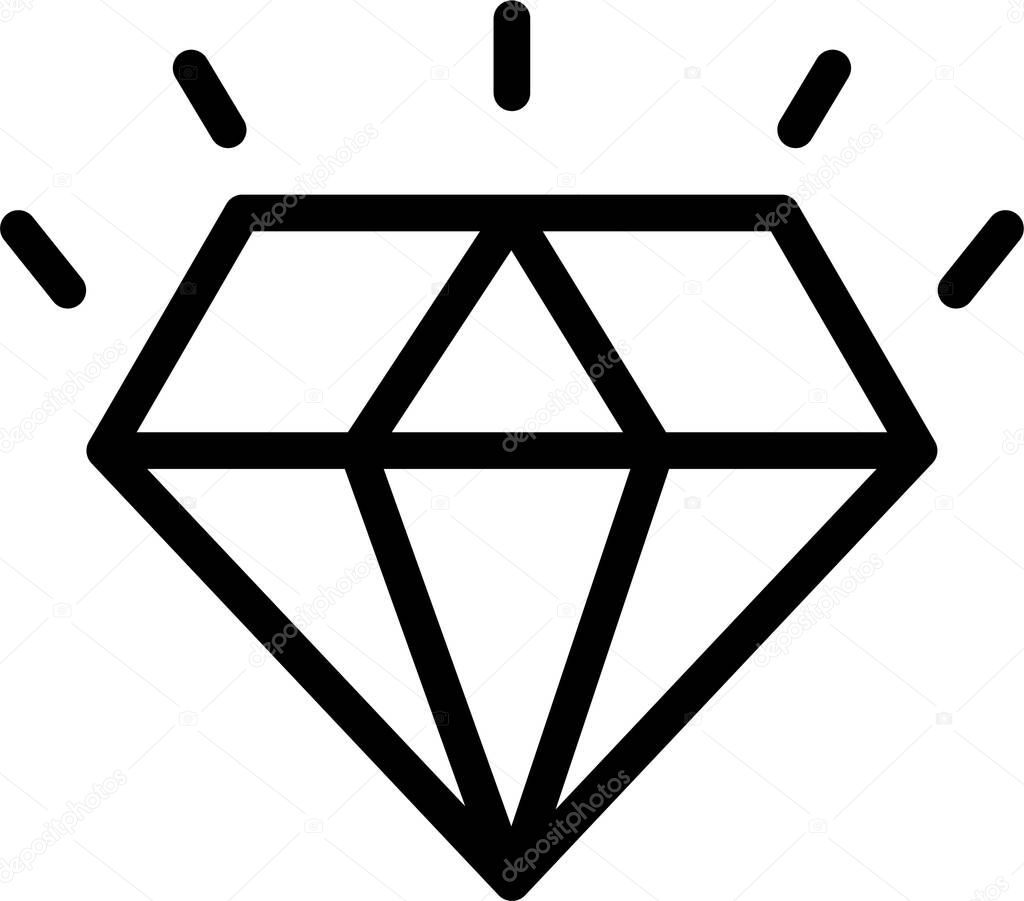 diamond icon, vector illustration