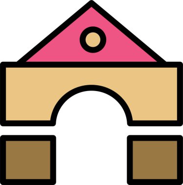 Bina. Web simgesi basit illüstrasyon