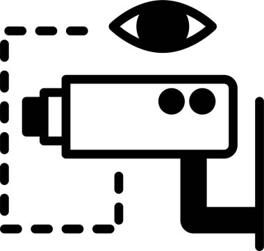 Kapalı devre televizyon. Web simgesi vektör illüstrasyonu