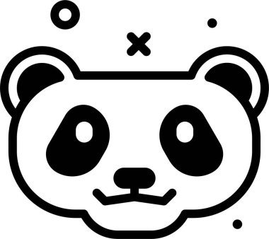 panda. Web simgesi basit illüstrasyon