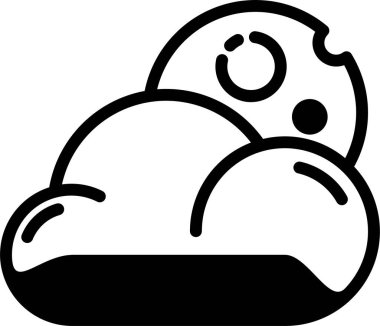 Gece gökyüzünde ayın vektör çizimi