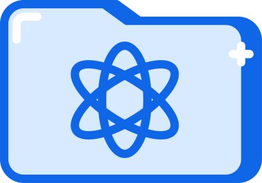 atom dizini simgesi, vektör illüstrasyonu beyaz arkaplanda izole edildi  