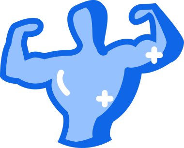 Kas yığını insan vücudunun çizgi film çizimi. 