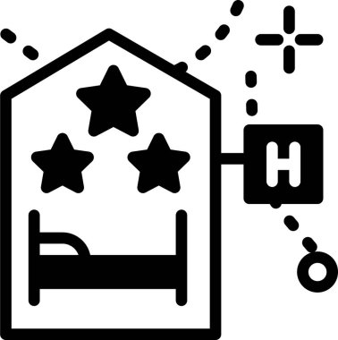 Otelde. Web simgesi basit illüstrasyon