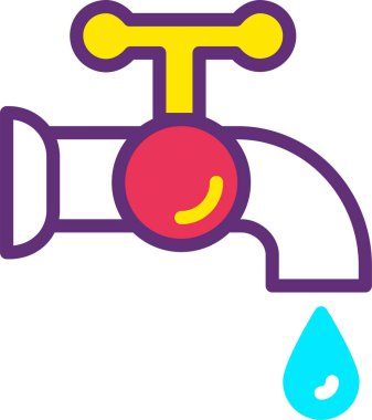 Su musluğu. Basit resimleme