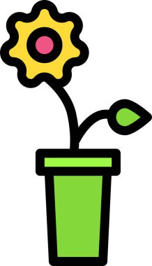 Bitki. Web simgesi basit illüstrasyon