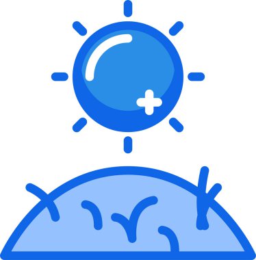 Mavi ve beyaz bir ikonun vektör illüstrasyonu