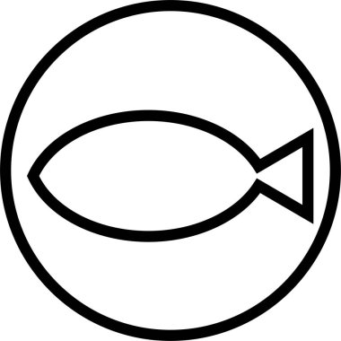 balık simgesi, vektör illüstrasyonu