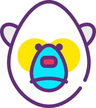 orangutan. Web simgesi basit illüstrasyon