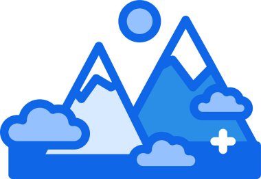 Dağlar. Web simgesi basit illüstrasyon