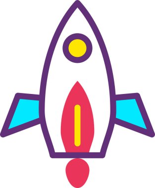 Uzay gemisi. Web simgesi vektör illüstrasyonu