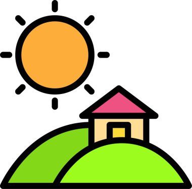 Güneş. Web simgesi basit illüstrasyon