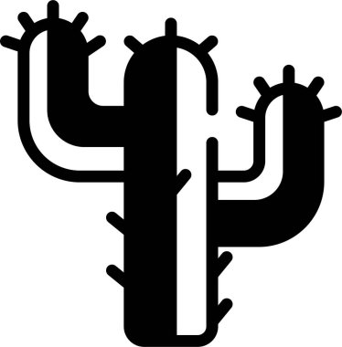 Kaktüs ikonu. Web için basit bir kakti vektör sembolü çizimi