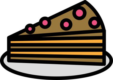 parti pasta simgesi ve vektör illüstrasyonu beyaz arkaplanda izole edildi