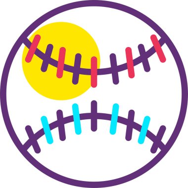 beysbol topu simgesi, vektör illüstrasyonu 