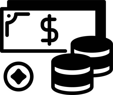 para ve finansal web simgesi, basit vektör illüstrasyonu   