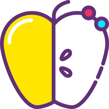 Apple simgesi, vektör illüstrasyonu beyaz arkaplanda izole edildi 