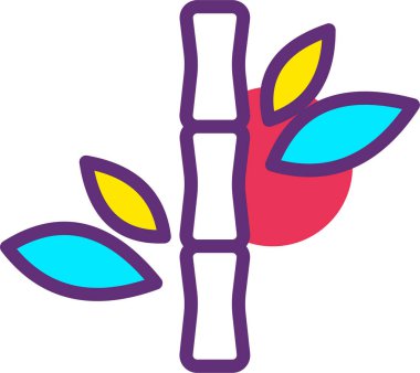 Bambu ağ simgesi, basit illüstrasyon