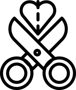 Makas. Web simgesi basit illüstrasyon