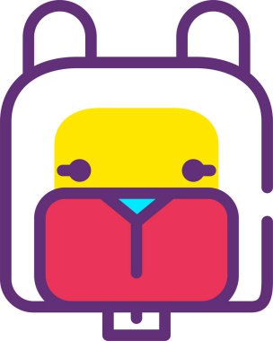 Sırt çantası. Web simgesi basit illüstrasyon