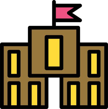 Bina. Web simgesi basit illüstrasyon