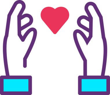 Kalp. Web simgesi basit illüstrasyon