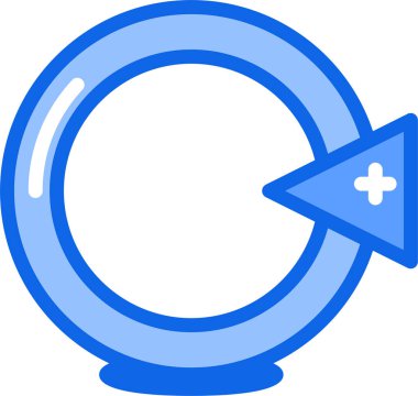 ok ile mavi ve beyaz yuvarlak simgenin vektör illüstrasyonu