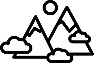 Dağlar. Web simgesi basit illüstrasyon