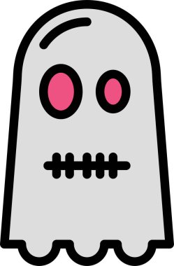 Hayalet simgesi, vektör illüstrasyonu beyaz arkaplanda izole edildi  