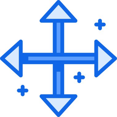 Mavi ve beyaz kare simge kümesinin vektör illüstrasyonu