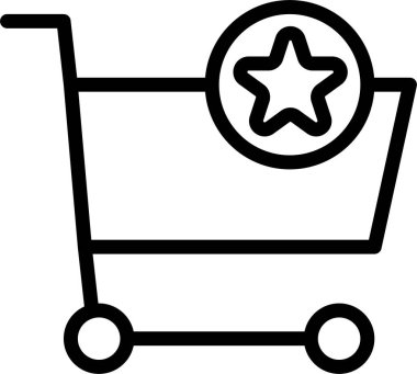 Alışveriş arabası. Basit resimleme