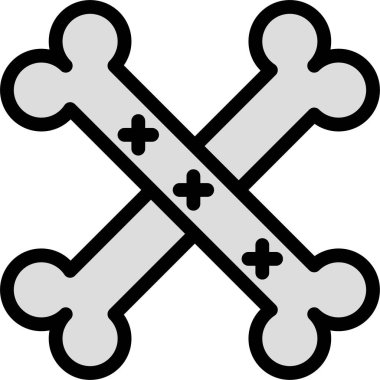 kemik web simgesi, basit vektör illüstrasyonu