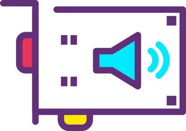 Konuşmacı. Web simgesi basit illüstrasyon