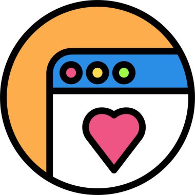 Kalp. Web simgesi basit illüstrasyon