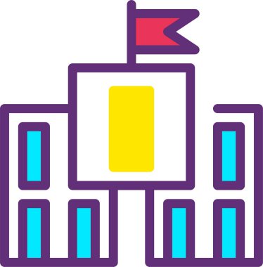 Bina. Web simgesi basit illüstrasyon