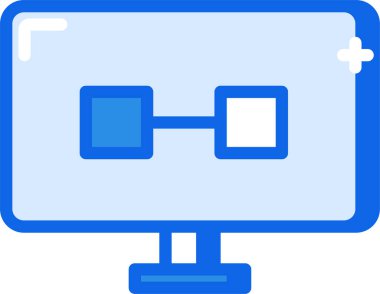Bilgisayar monitörü. Web simgesi basit illüstrasyon