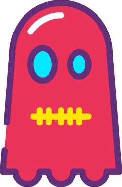 Hayalet simgesi, vektör illüstrasyonu beyaz arkaplanda izole edildi  