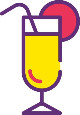Kokteyl web simgesi vektör illüstrasyonu