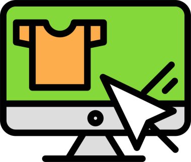 İnternetten alışveriş. Basit resimleme