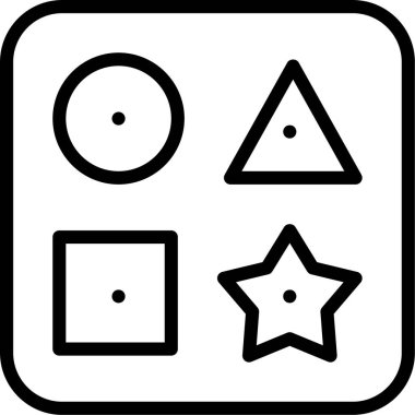 Geometrik şekiller simgesi, vektör çizimi beyaz arkaplanda izole edildi