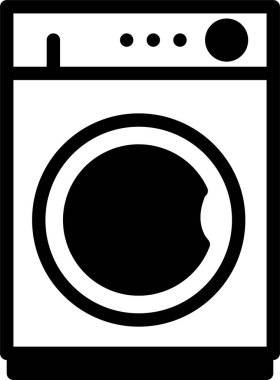 Çamaşır makinesi. Basit resimleme